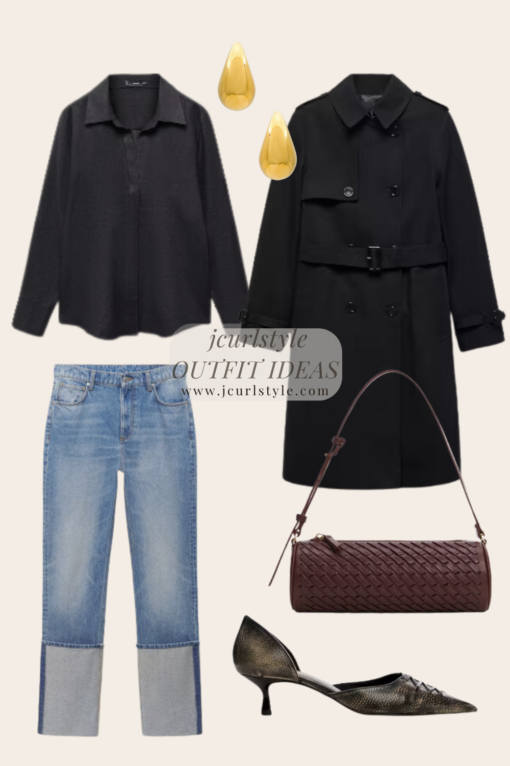 Trench coat outfit idea